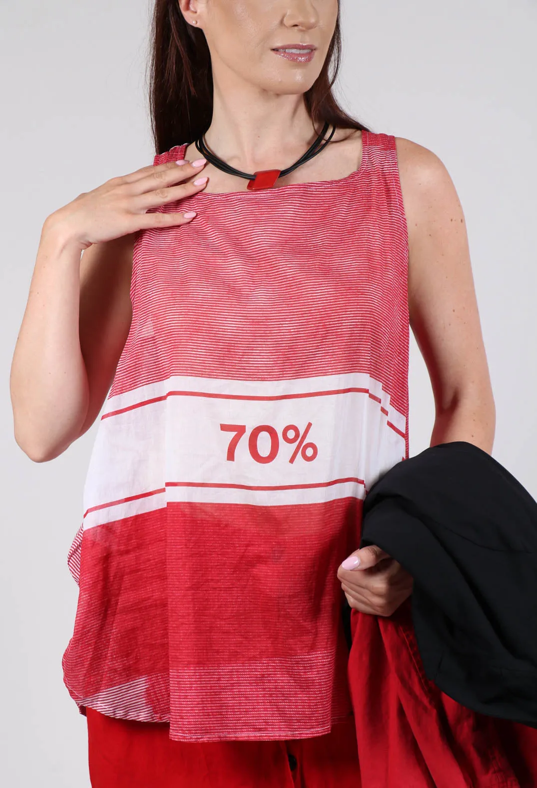 A-Line Cotton Vest Top in Chili Print