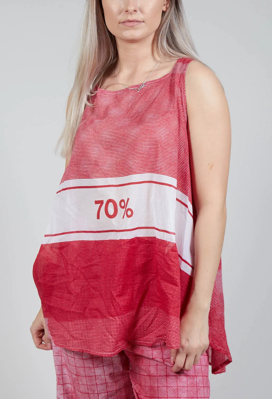 A-Line Cotton Vest Top in Chili Print