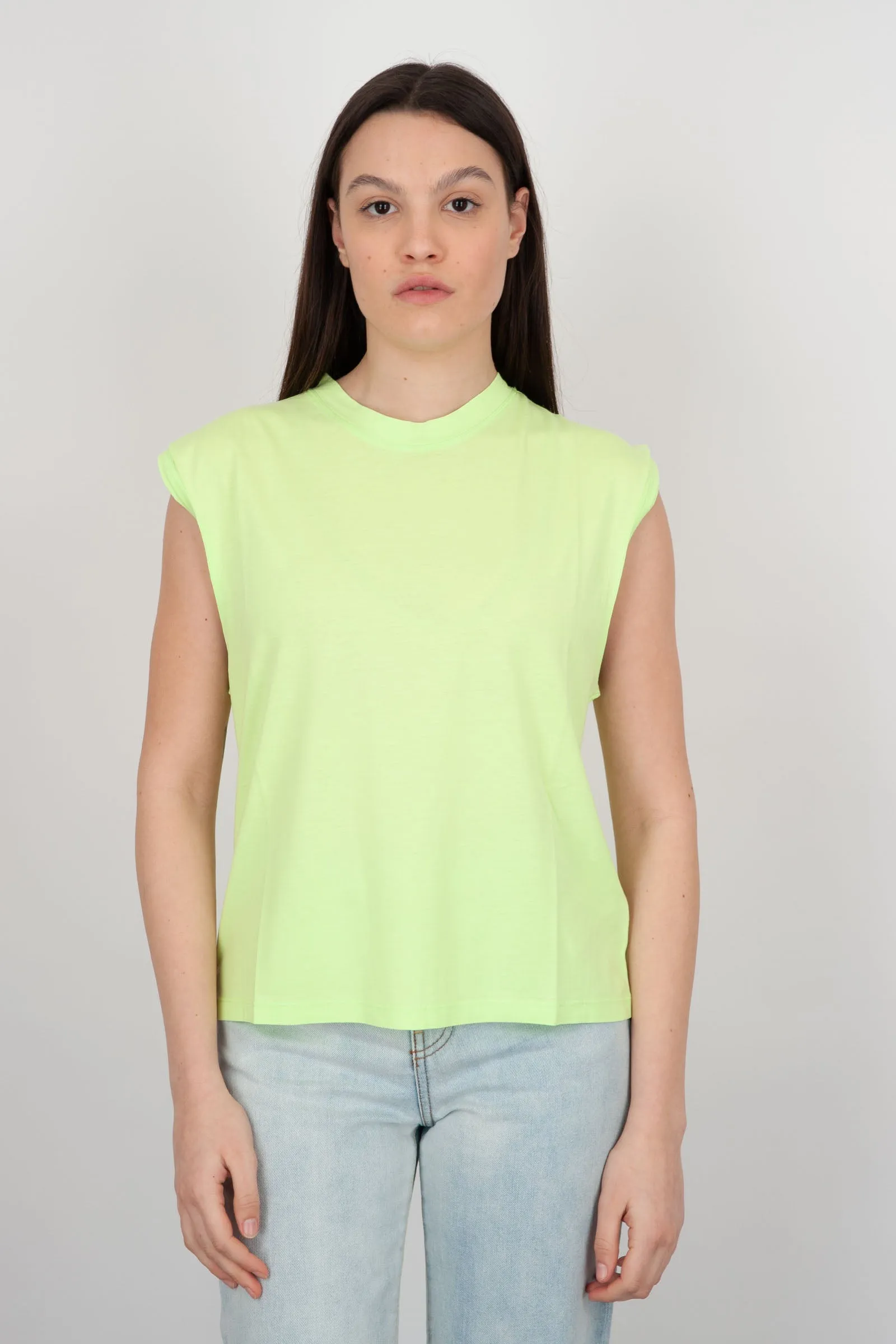 Absolut Cashmere T-shirt Girocollo Suzana Cotone Giallo Fluo