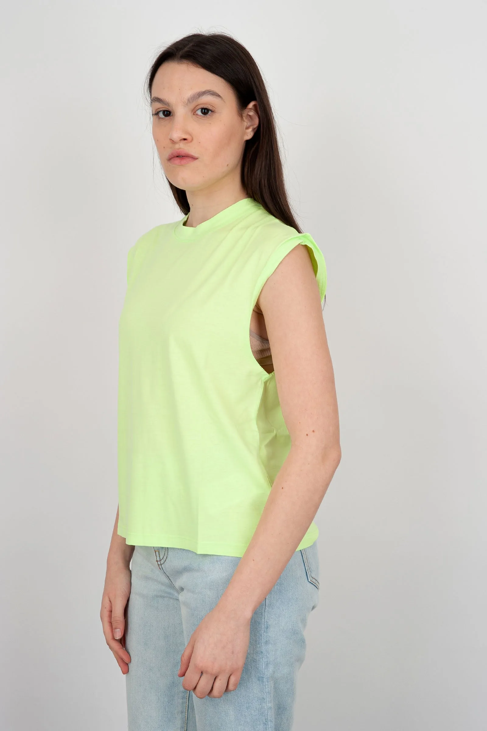 Absolut Cashmere T-shirt Girocollo Suzana Cotone Giallo Fluo