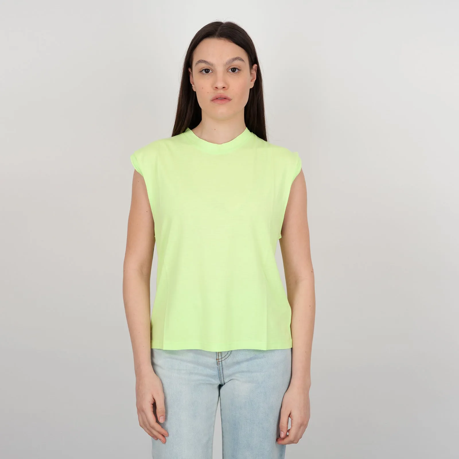 Absolut Cashmere T-shirt Girocollo Suzana Cotone Giallo Fluo