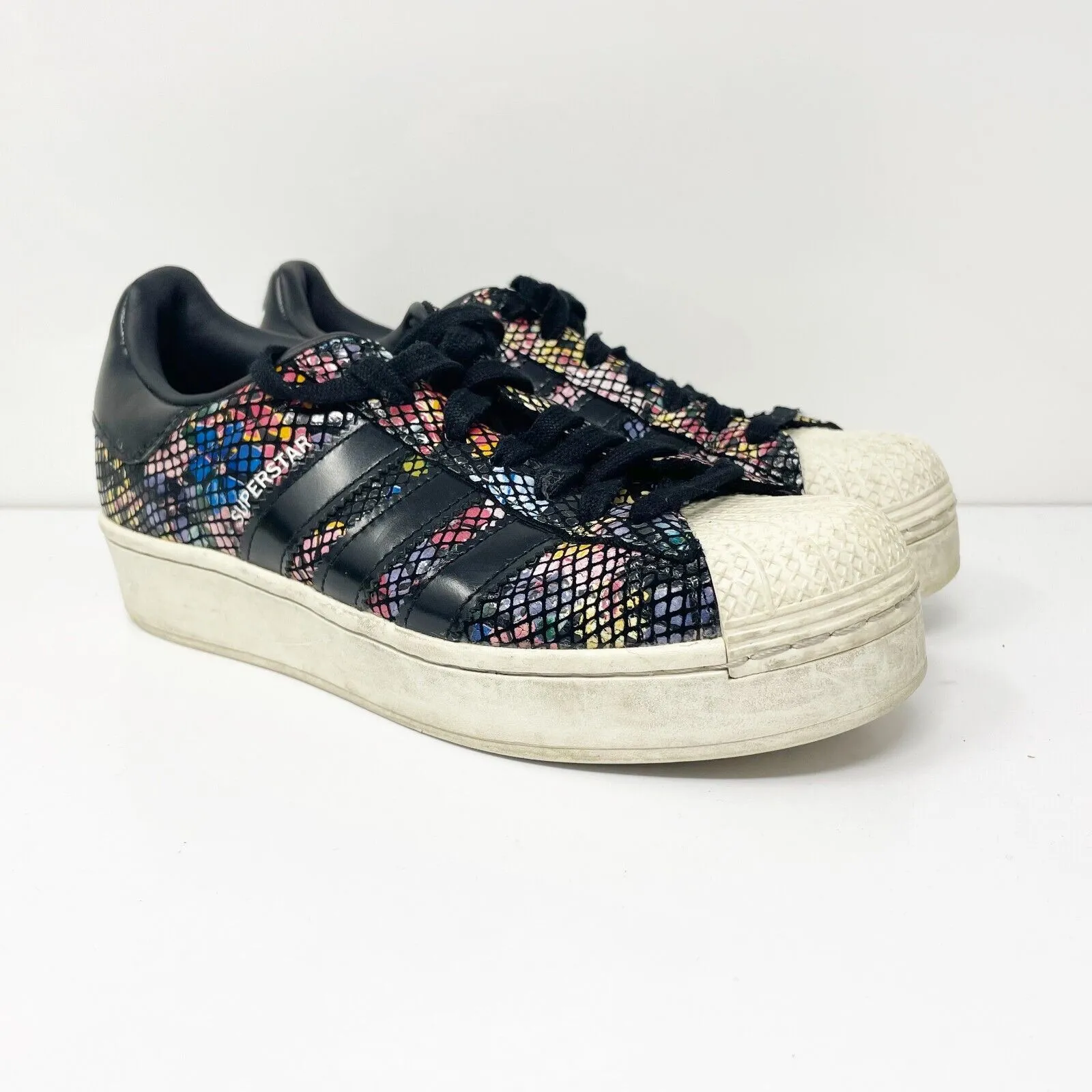 Adidas Womens Superstar Bold FW3701 Black Casual Shoes Sneakers Size 6.5