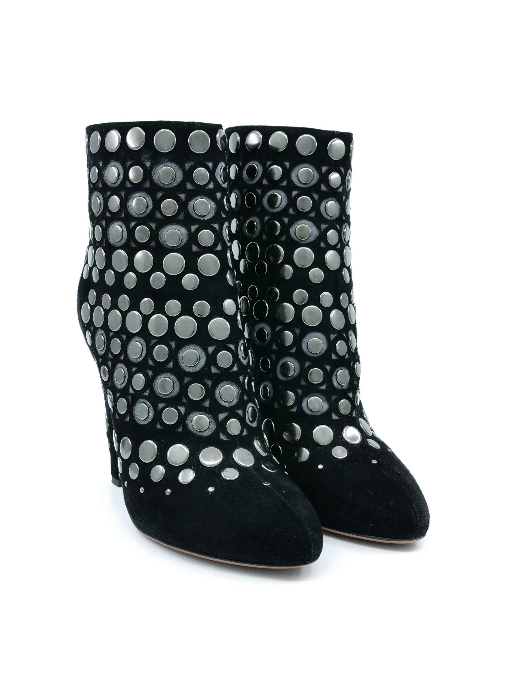 Alaia Studded Suede Boots, 37.5