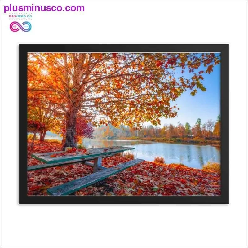 Autumn fall leaves and natural scenery Frame Print, Home