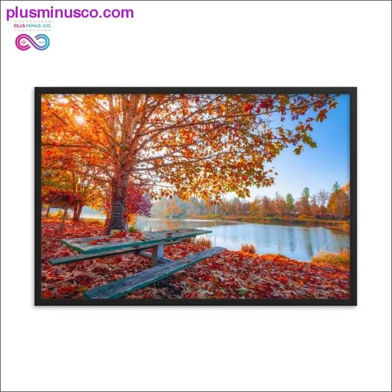 Autumn fall leaves and natural scenery Frame Print, Home