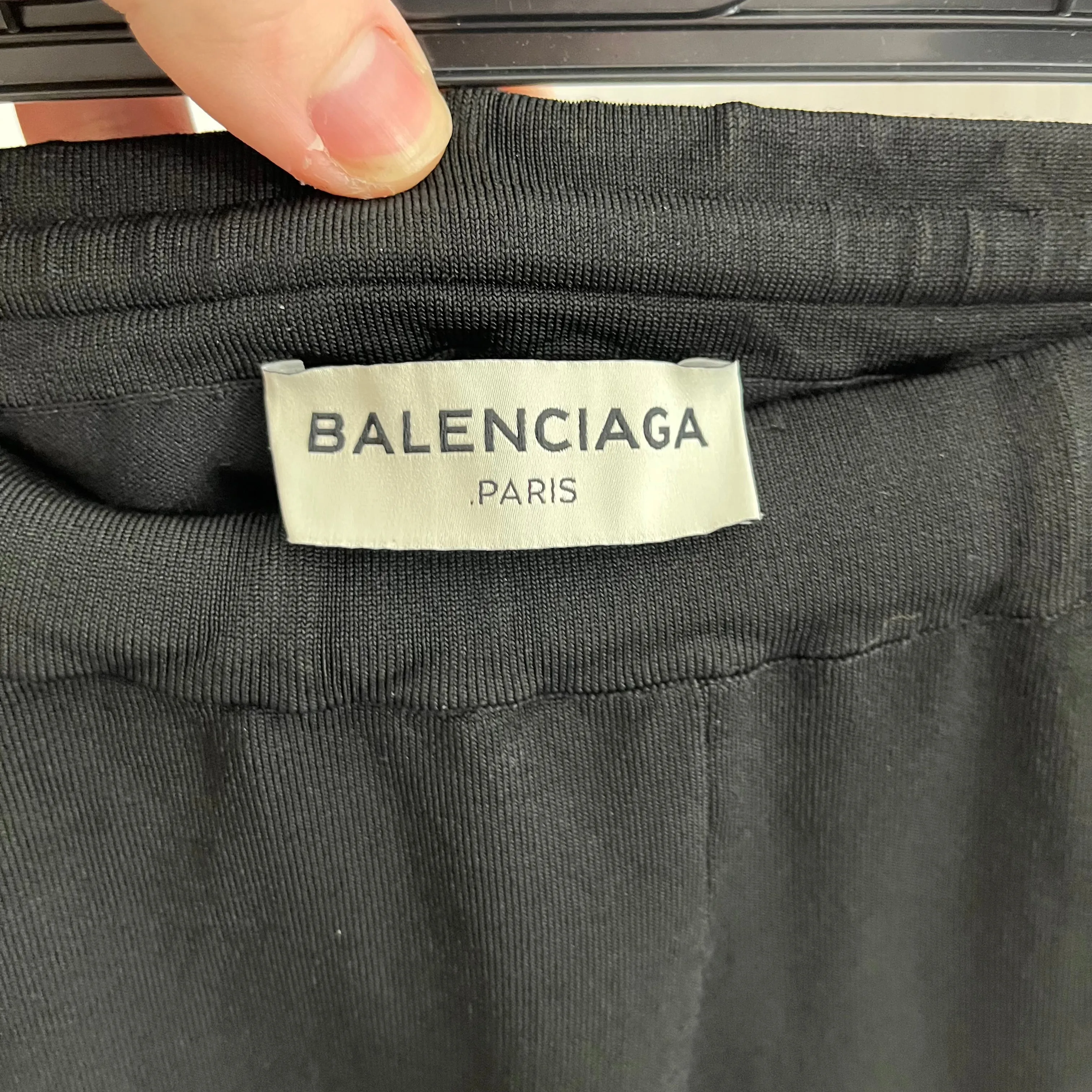 Balenciaga 550 Black Thick Viscose Mix Knit Luxe Track Pants S