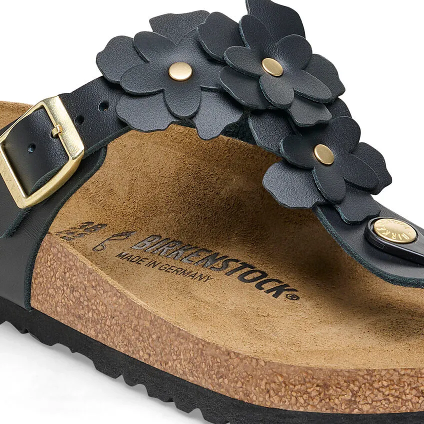 Birkenstock Gizeh Flower Leather Black