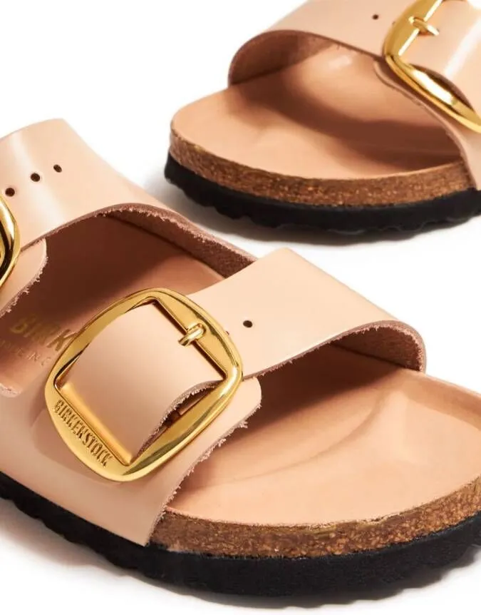 Birkenstock side-buckle slingback leather sandals Neutrals