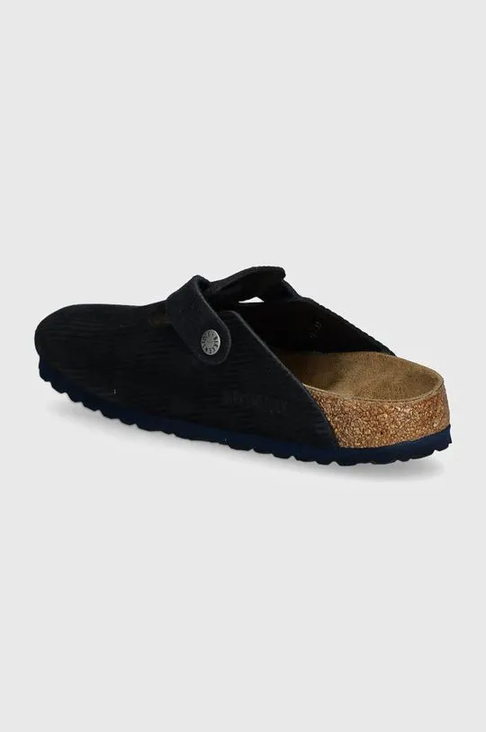 Birkenstock suede sliders Boston women's navy blue color 1026137