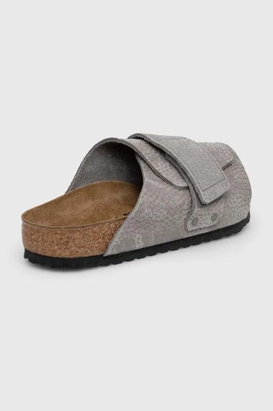 Birkenstock suede sliders KYOTO men's gray color 1024502