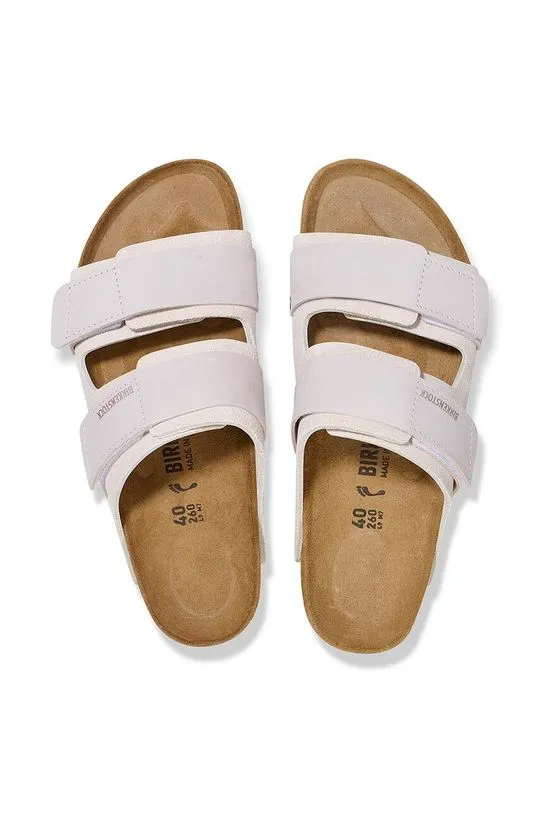 Birkenstock suede sliders Uji white color 1024800