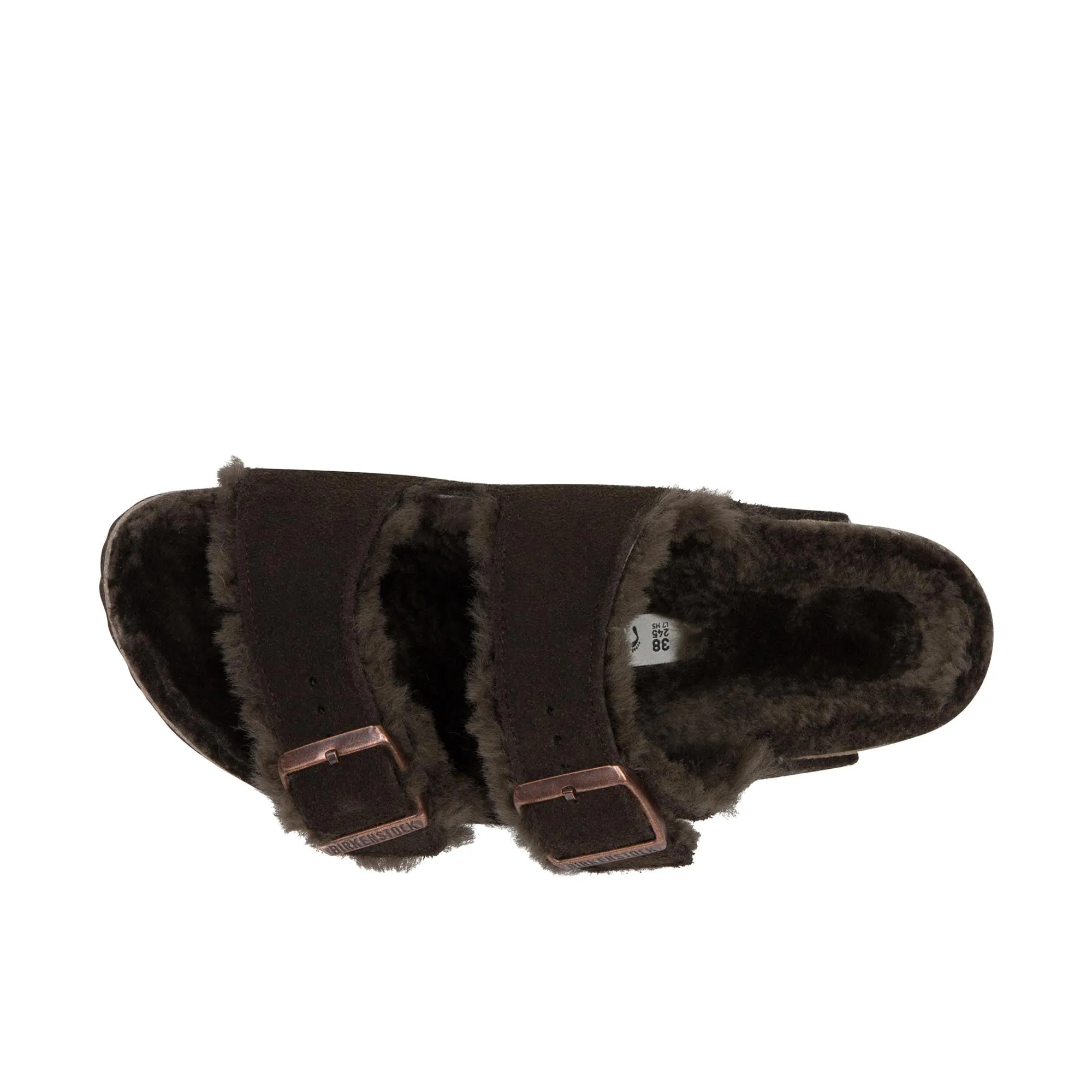 Birkenstock Womens Arizona Shearling Suede Leather Mocha/Mocha