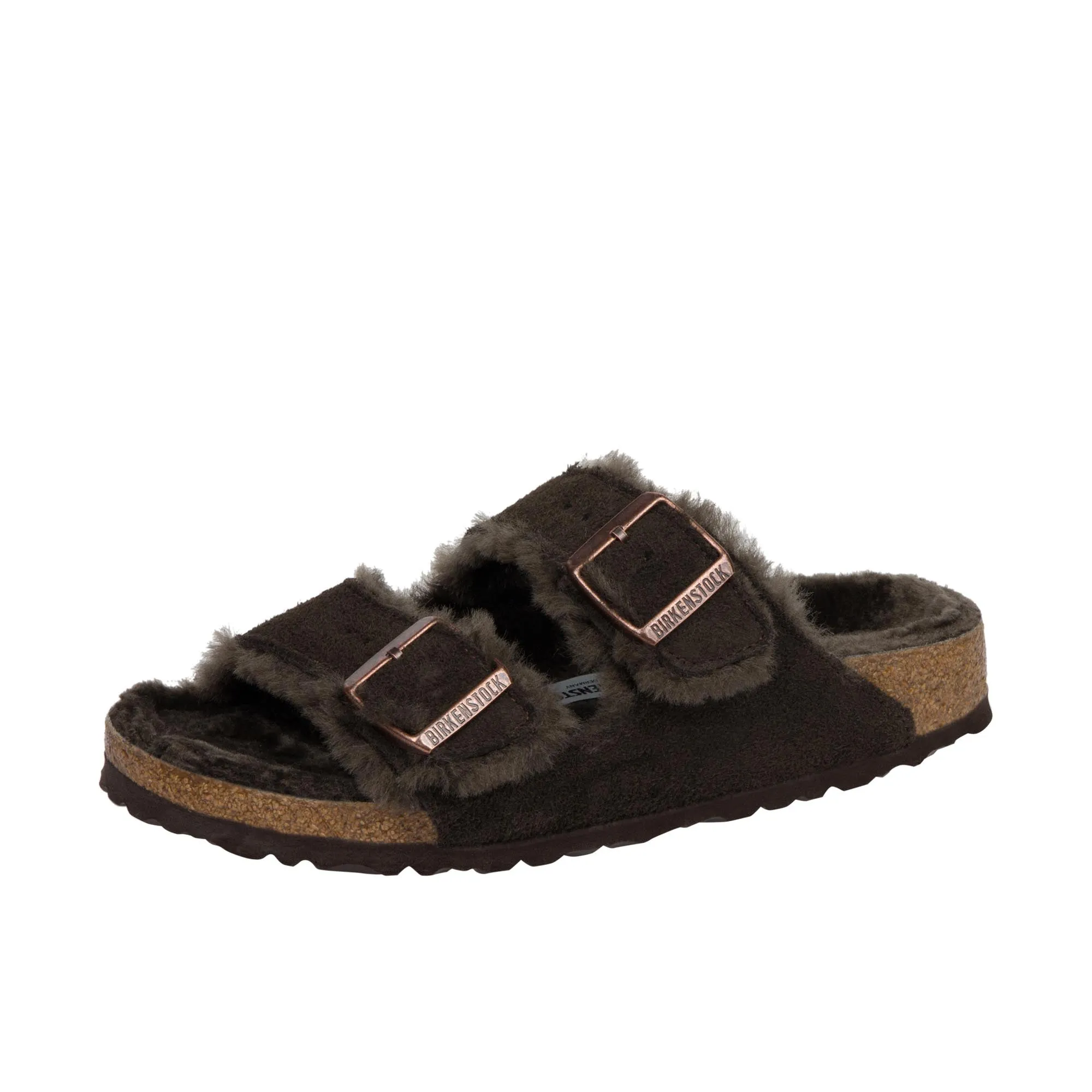 Birkenstock Womens Arizona Shearling Suede Leather Mocha/Mocha