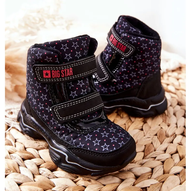 Black Children's Snow Boots Big Star II374091