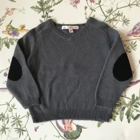 Bonpoint Dark Grey Cashmere V-Neck Jumper: 18 Months