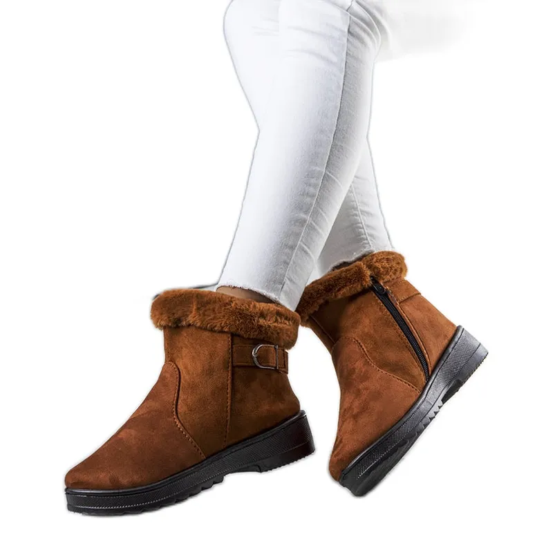 Camel, insulated snow boots with Julius fur brown