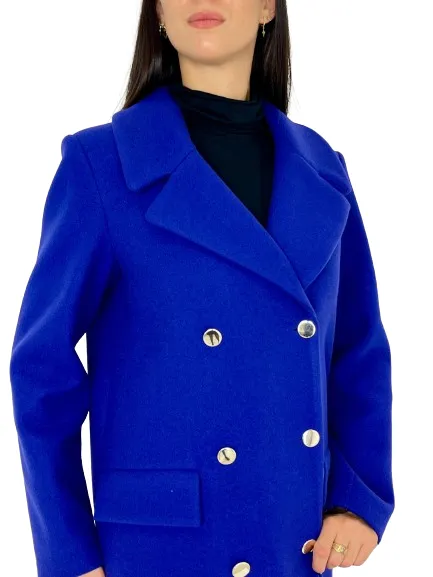 CAPPOTTO DONNA BLU DOPPIOPETTO