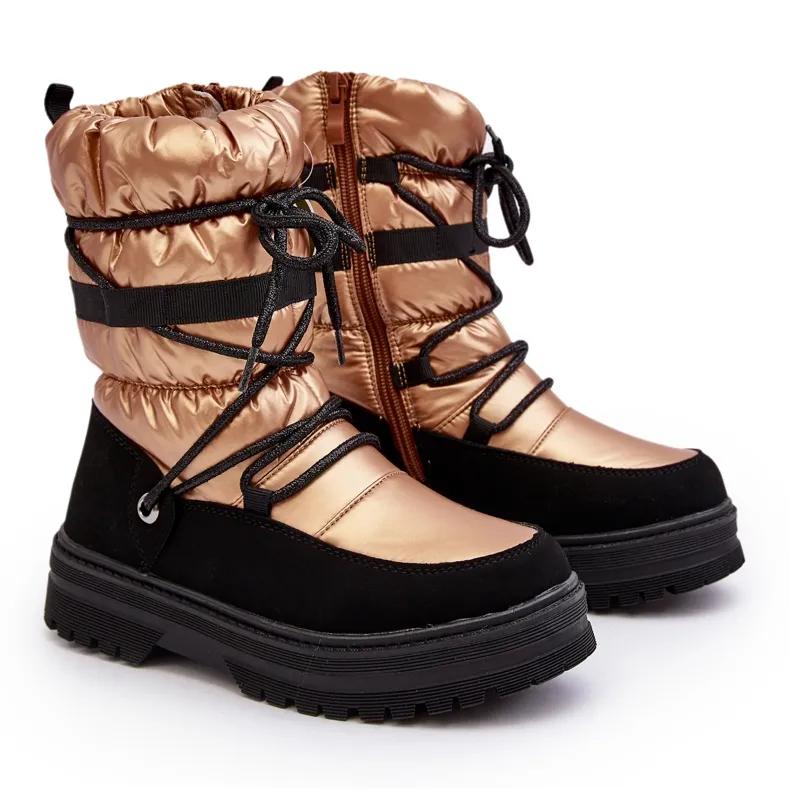 Children's Waterproof Wool-Insulated Snow Boots Golden Romaine