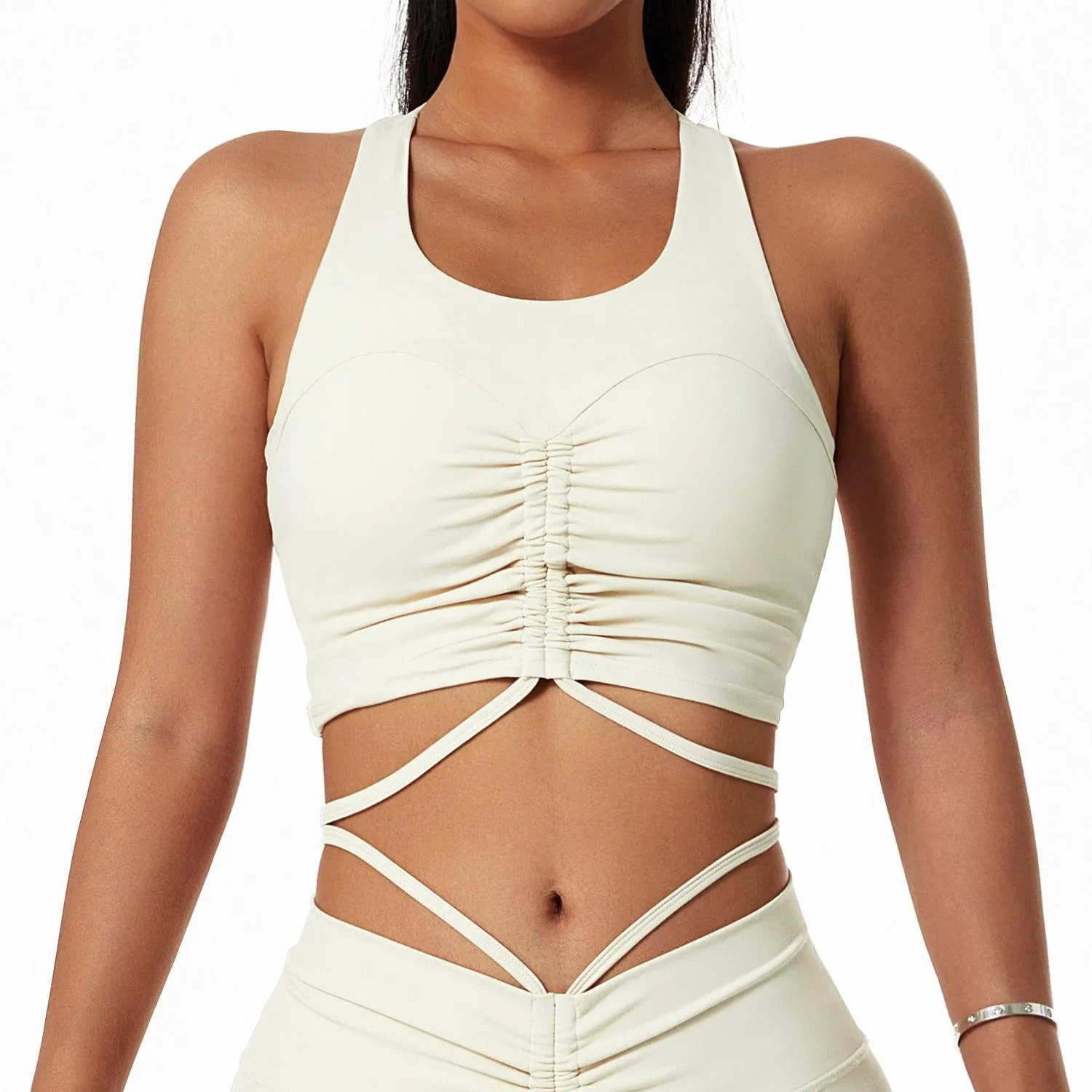 Comfortable Bra Sexy Yoga I-Shaped Vest Drawstring