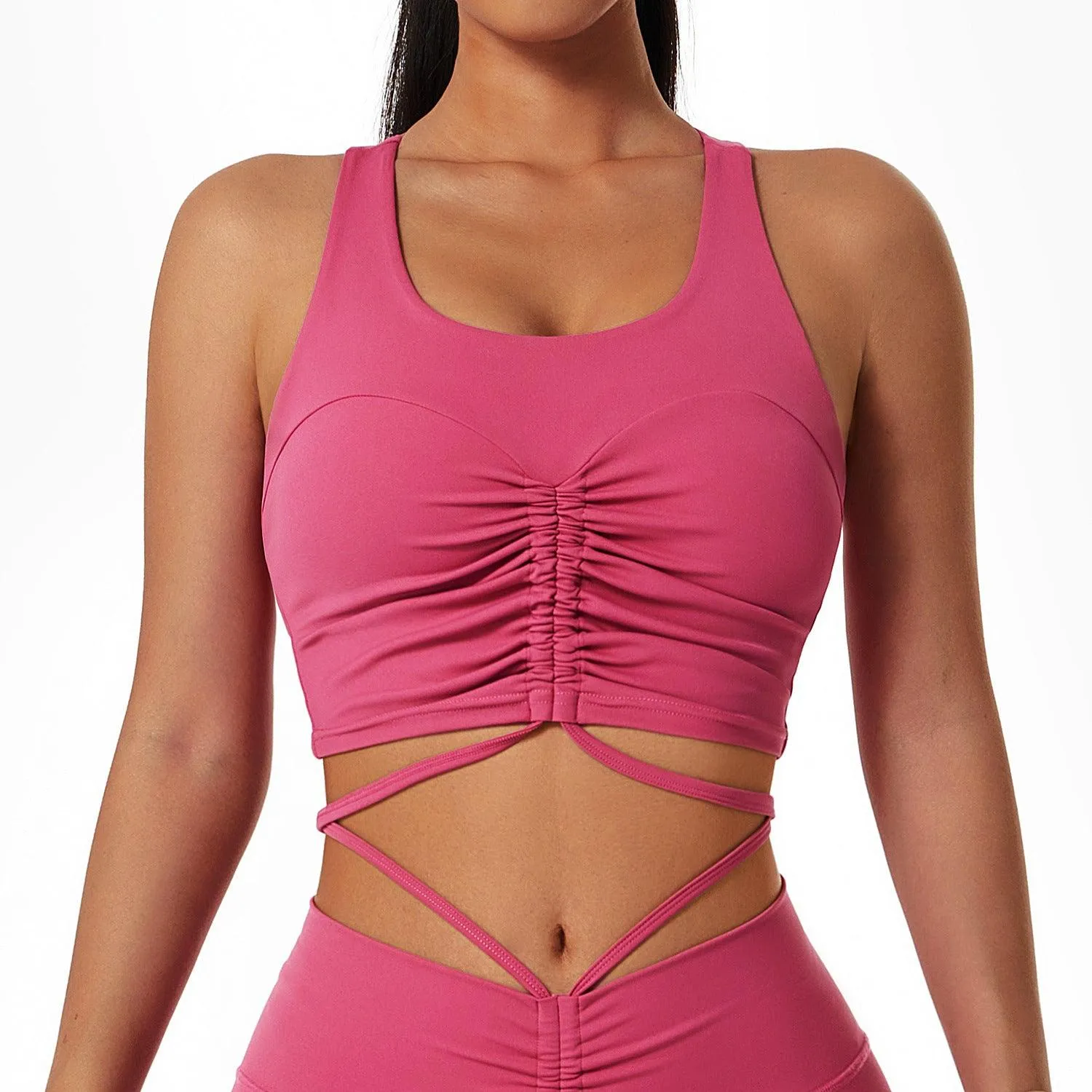 Comfortable Bra Sexy Yoga I-Shaped Vest Drawstring