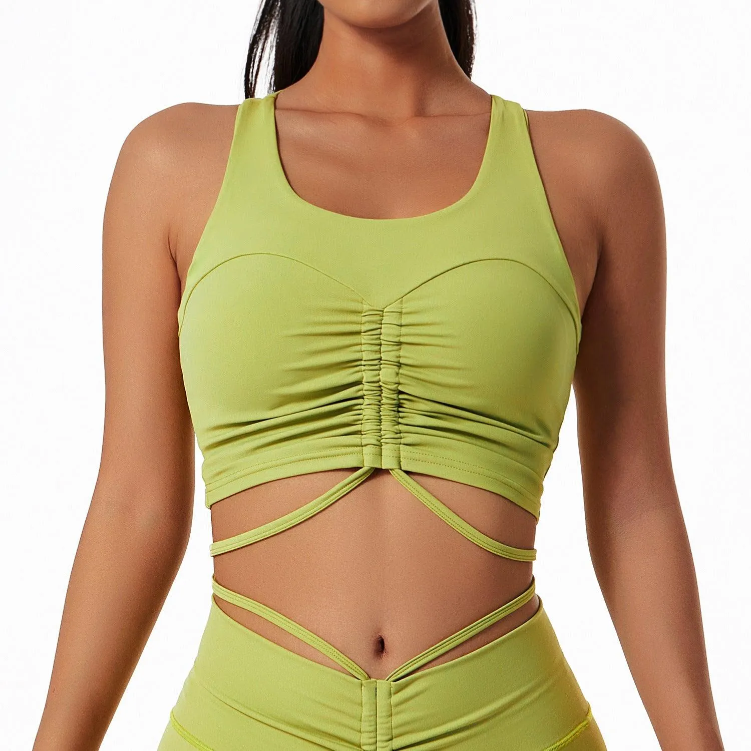 Comfortable Bra Sexy Yoga I-Shaped Vest Drawstring