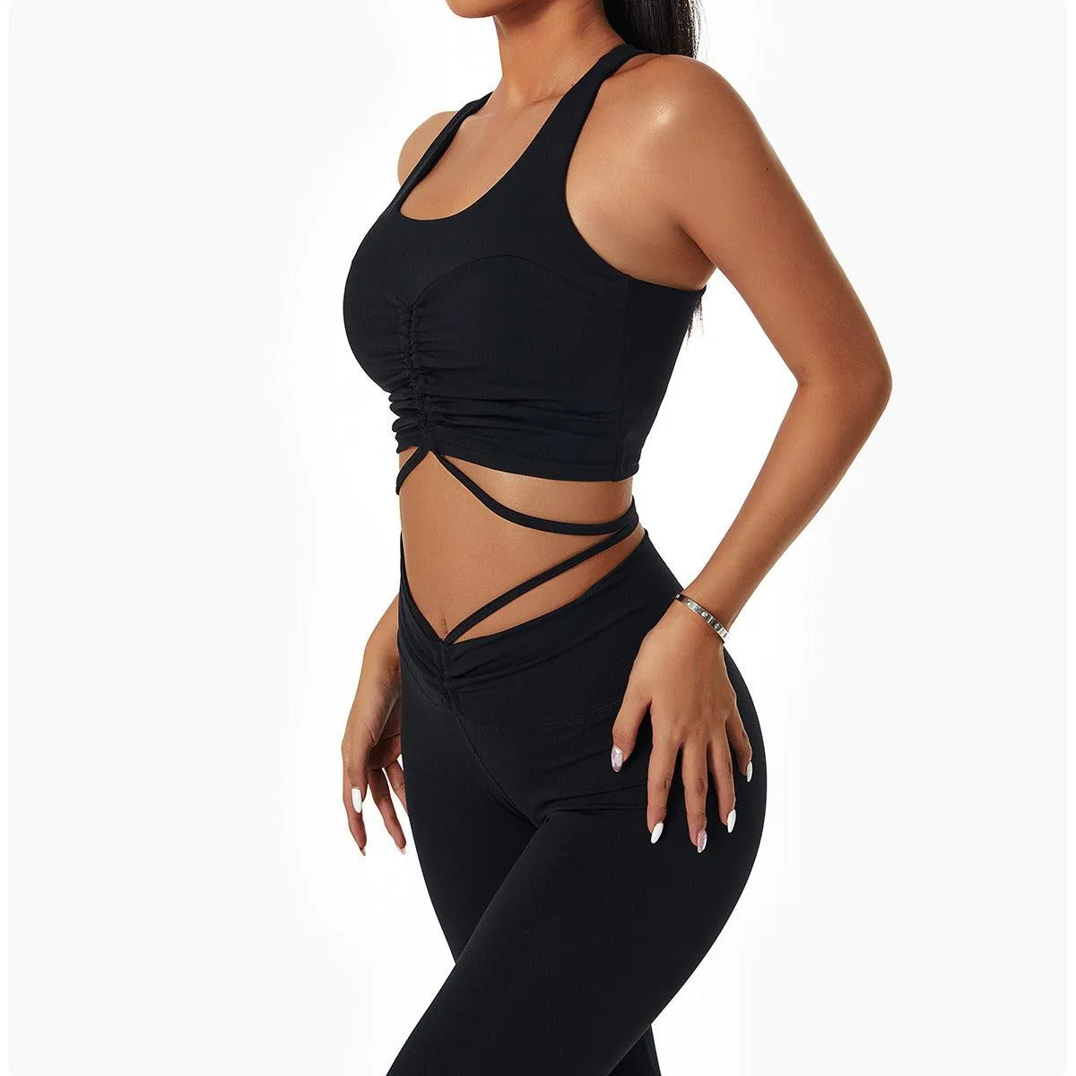 Comfortable Bra Sexy Yoga I-Shaped Vest Drawstring