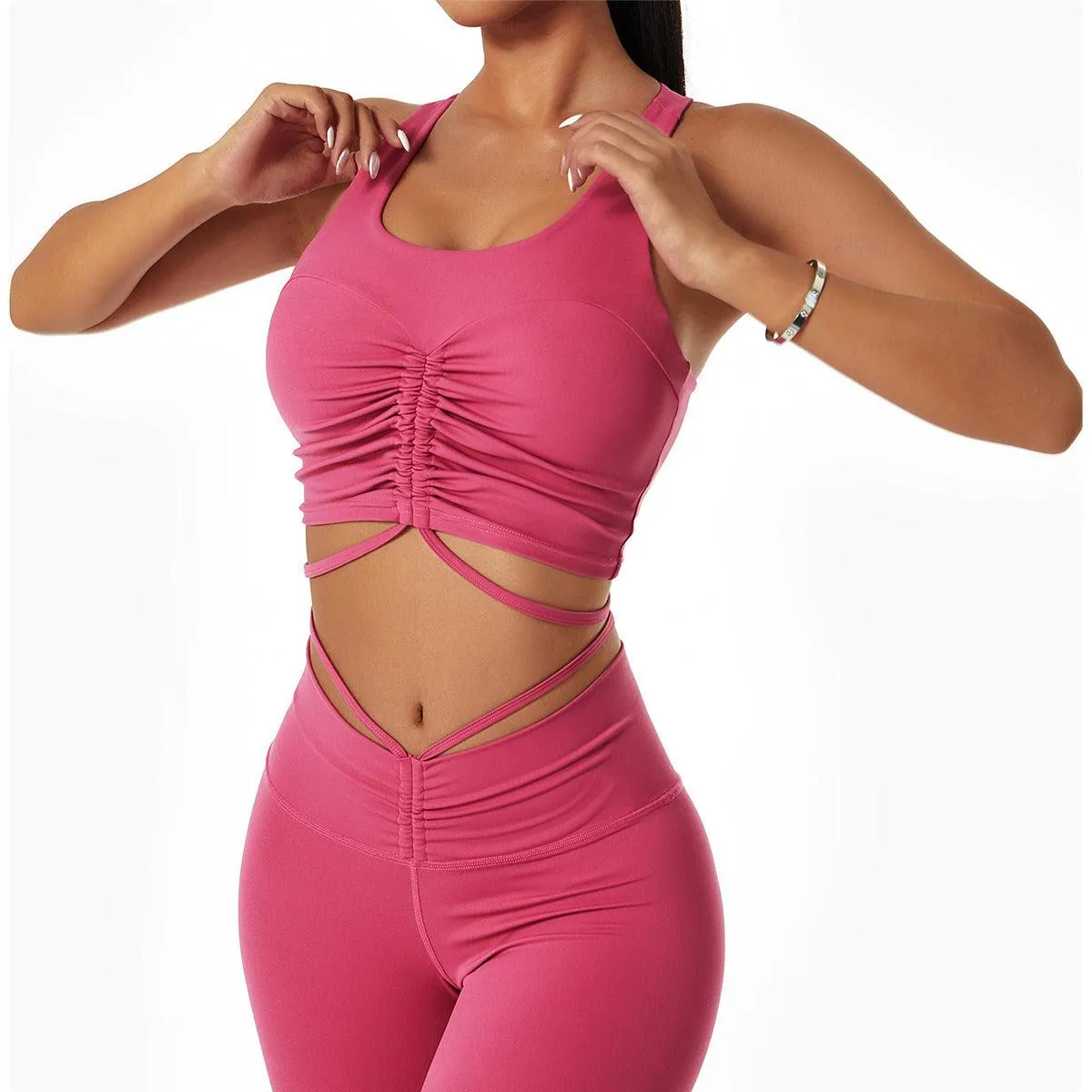 Comfortable Bra Sexy Yoga I-Shaped Vest Drawstring