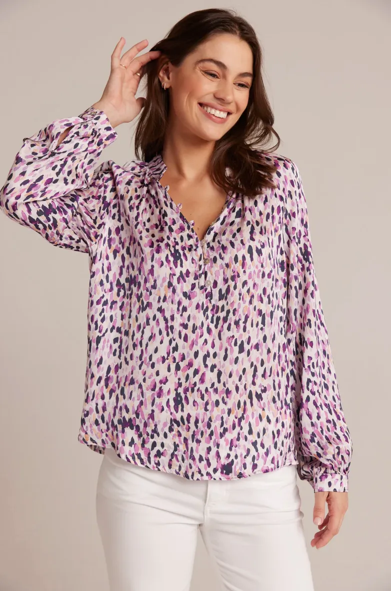 CONFETTI PRINT RAGLAN SLEEVE PULLOVER BLOUSE