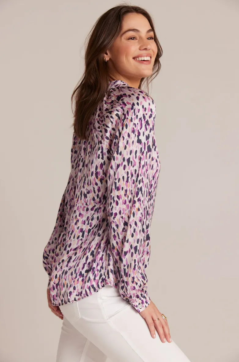 CONFETTI PRINT RAGLAN SLEEVE PULLOVER BLOUSE