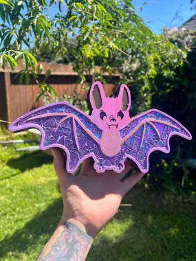 Dichroic glass mosaic Bat