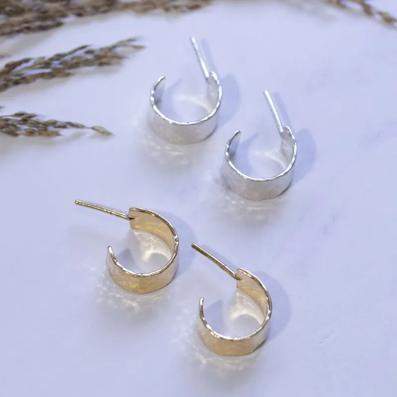 Gold Plated Small Slide Thick Stud Earrings