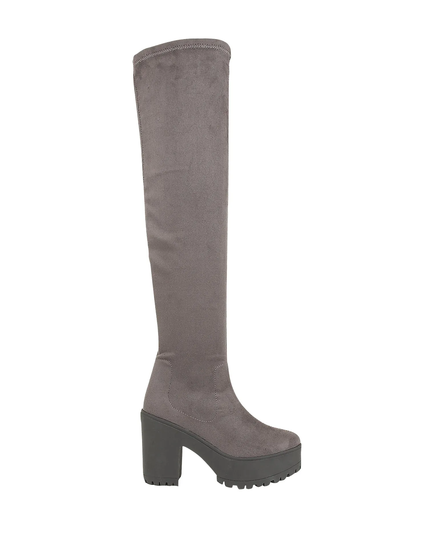 Grey Suedette Boots