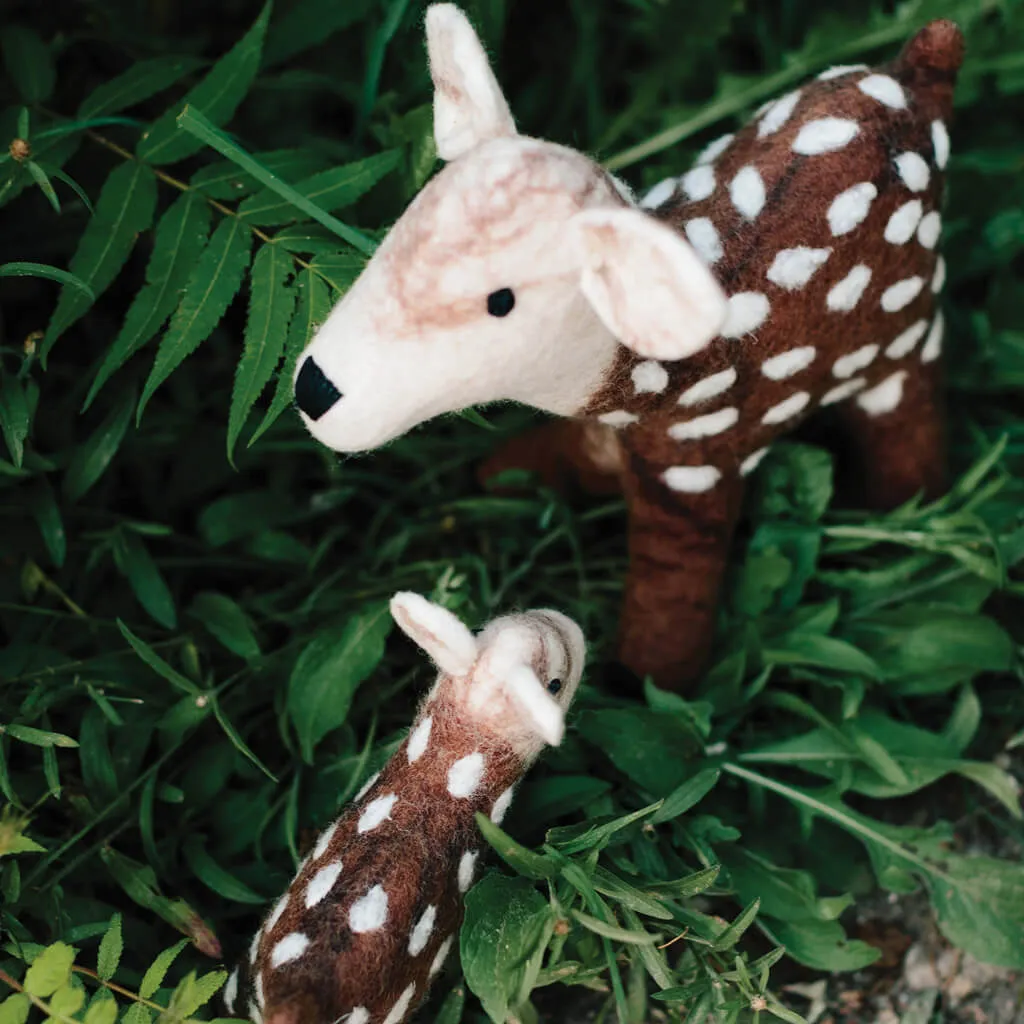 Hand Felted Deer Duo