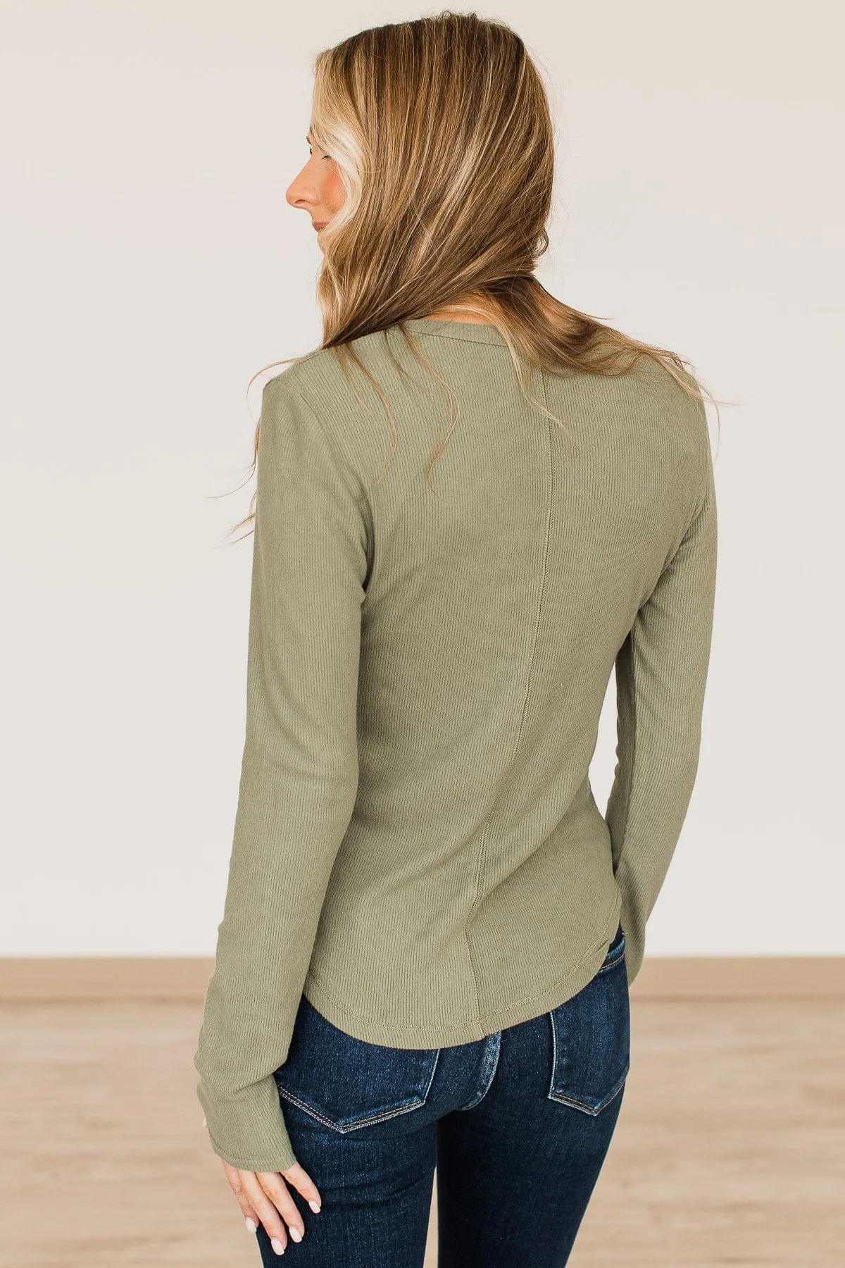 Keep Moving Forward Knit Top- Olive