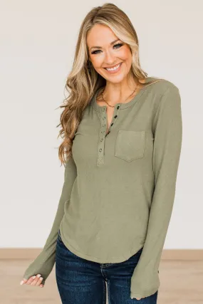 Keep Moving Forward Knit Top- Olive