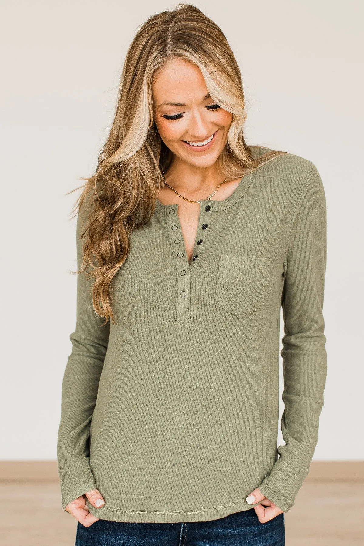 Keep Moving Forward Knit Top- Olive