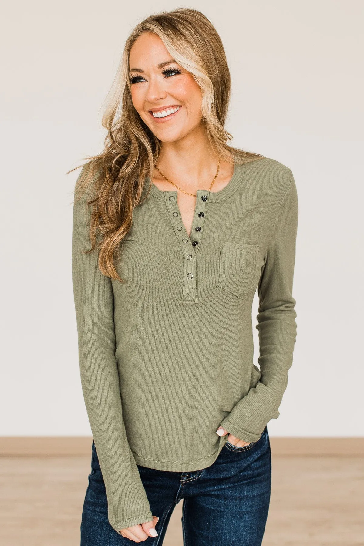 Keep Moving Forward Knit Top- Olive