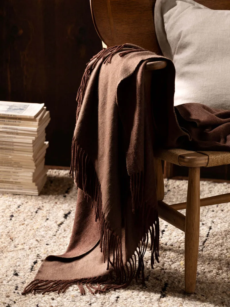 L and M Home Cashmere Throw Chestnut Rye