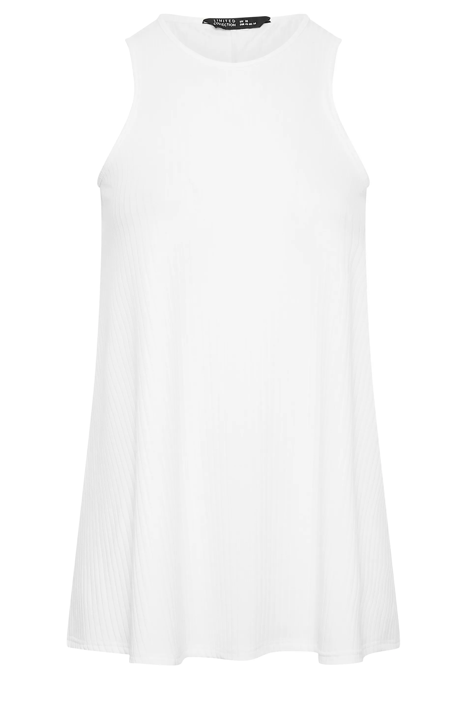 LIMITED COLLECTION Curve White Ribbed Racer Cami Vest Top