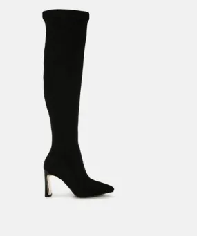 London Rag Star Gazer Slim Block Heel Long Boots