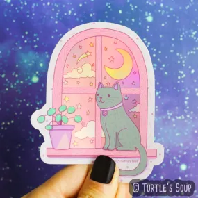 Magical Cat Moonlight Vinyl Sticker