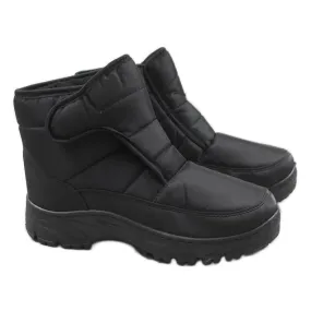 Men's velcro insulated snow boots, black News