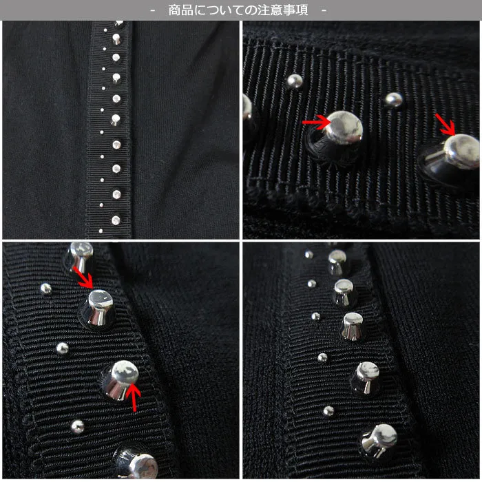 MONCLER  |Casual Style Wool Studded Long Sleeves Plain Elegant Style