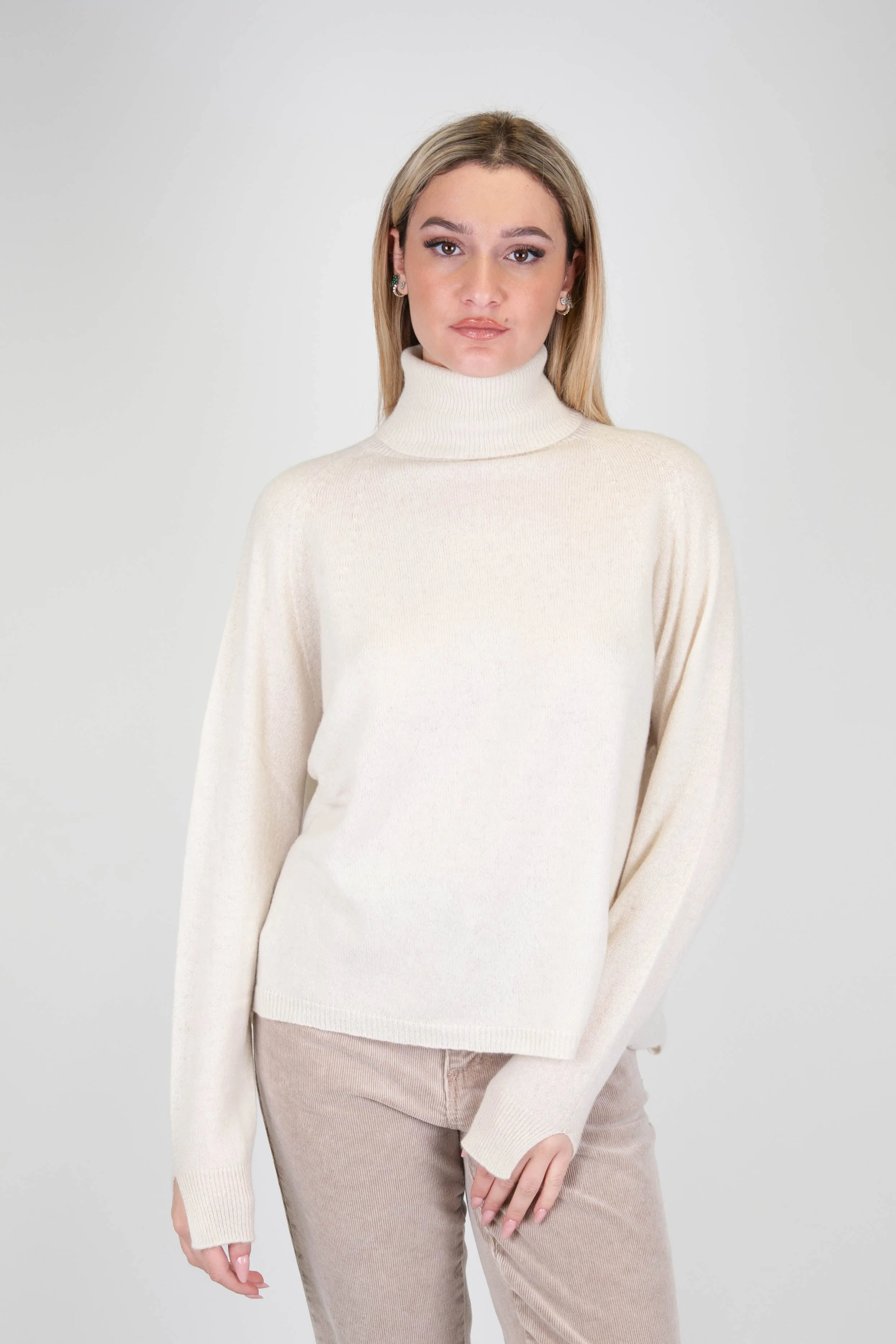 Motel - Dolcevita 100% in puro cashmere con spacchetti sui polsi