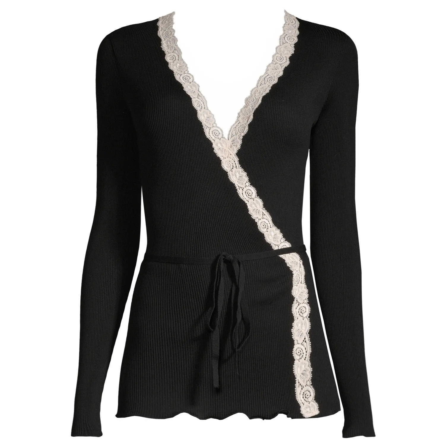 Oscalito  |Casual Style Wool Silk Long Sleeves Lace Elegant Style