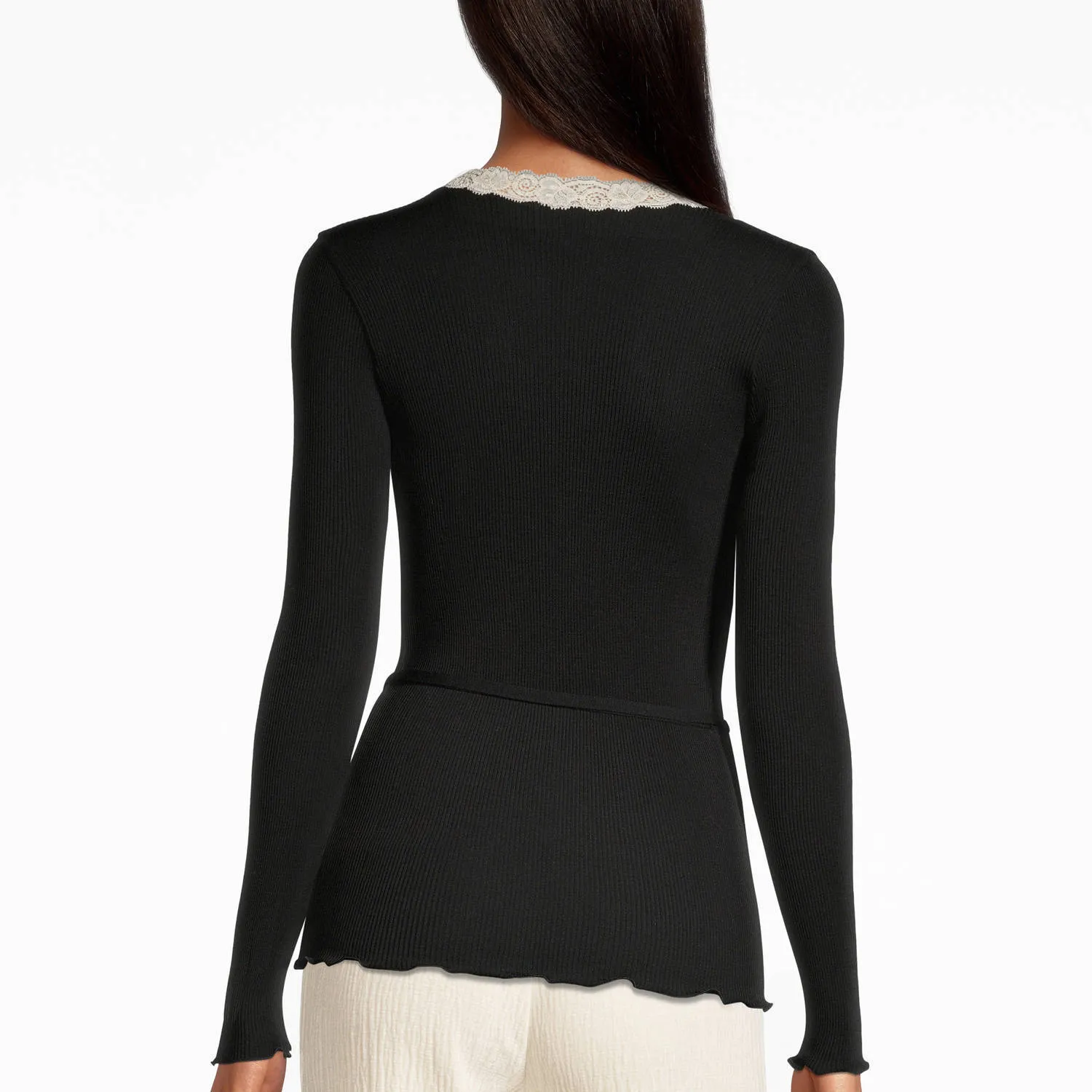 Oscalito  |Casual Style Wool Silk Long Sleeves Lace Elegant Style