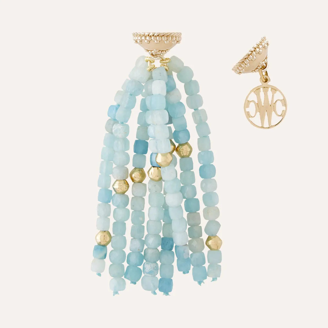 Peppercorn Aquamarine Tassel