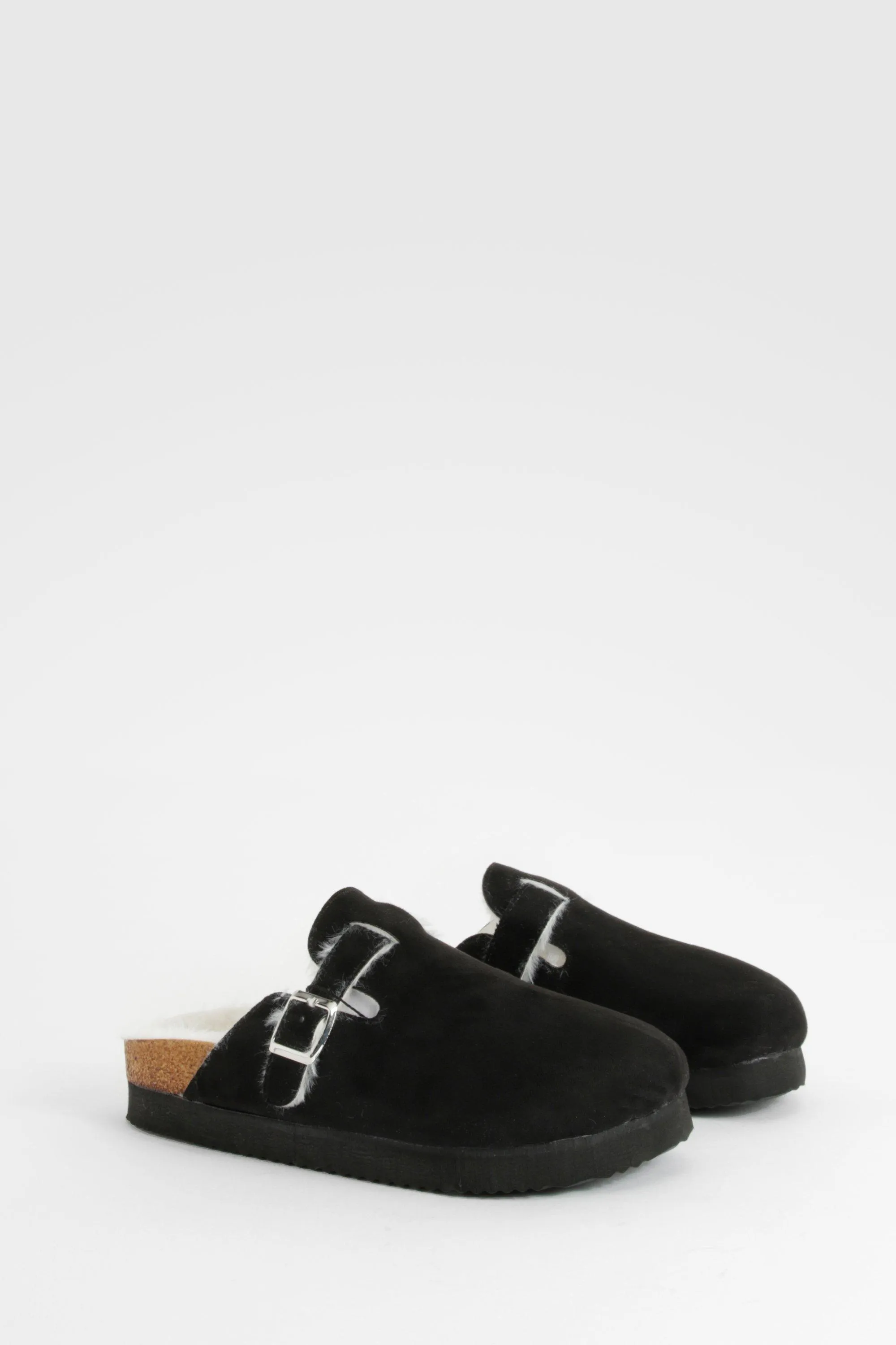 Platform Fur Lined Closed Toe Clogs