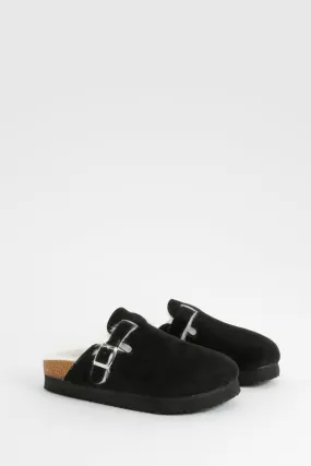 Platform Fur Lined Closed Toe Clogs