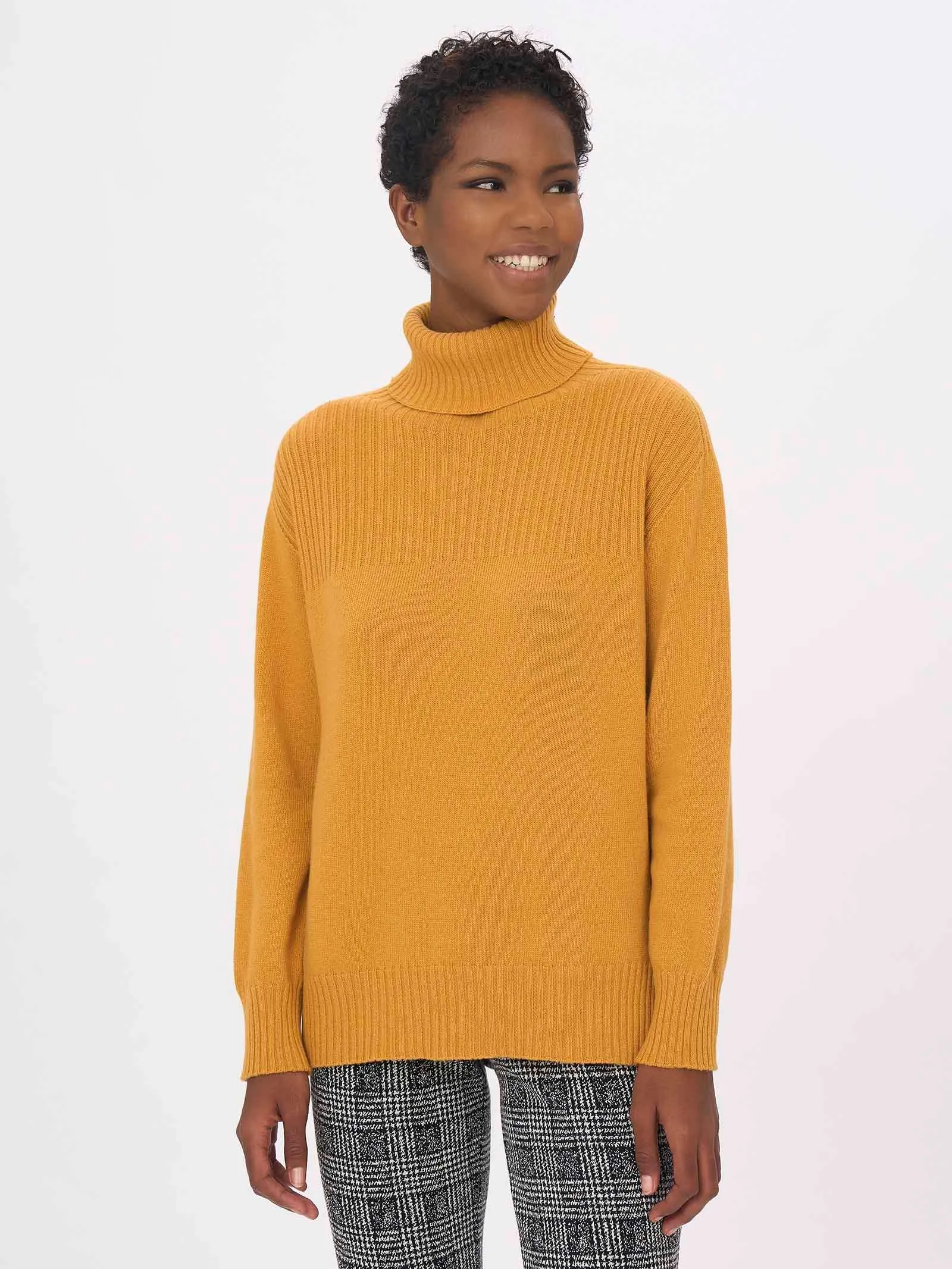 Pullover con collo roulè in Cashmere Blend - Narcissus